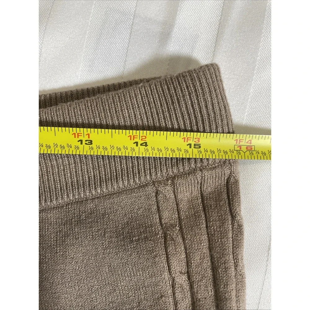 Splendid Taupe Knit Wide Leg Ribbed Sweater Lounge Pants Women's Size Large